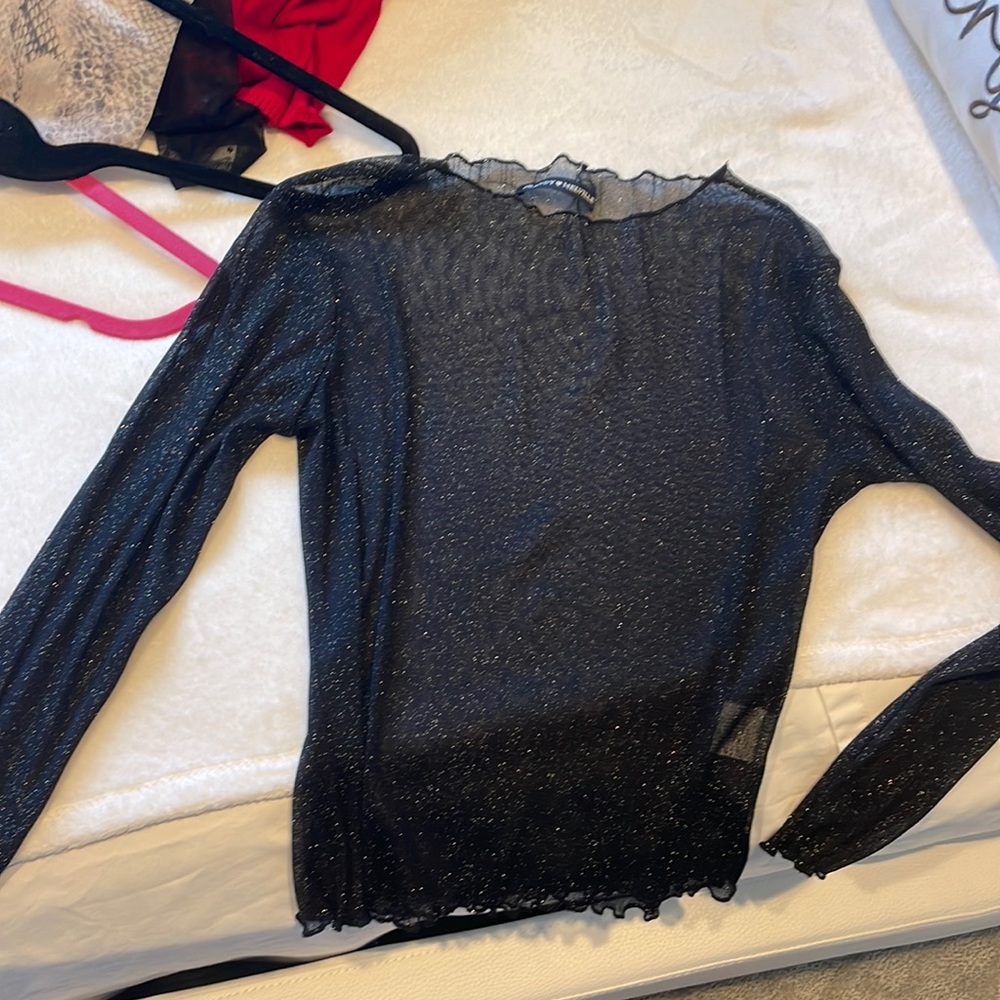 Brandy Melville sparkle shirt black